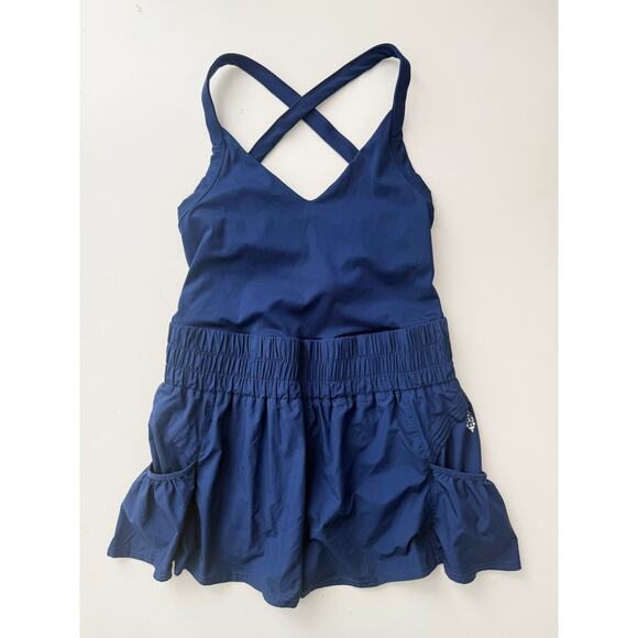 Free People navy blue get your flirt on shortsie - size medium - Picture 3 of 6